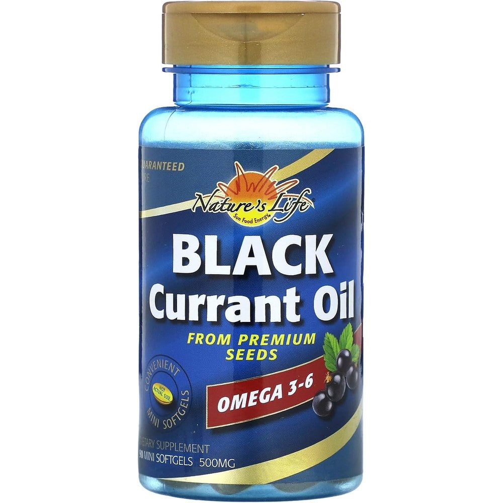 Nature's Life Black Currant Seed Oil 500mg bottle front view