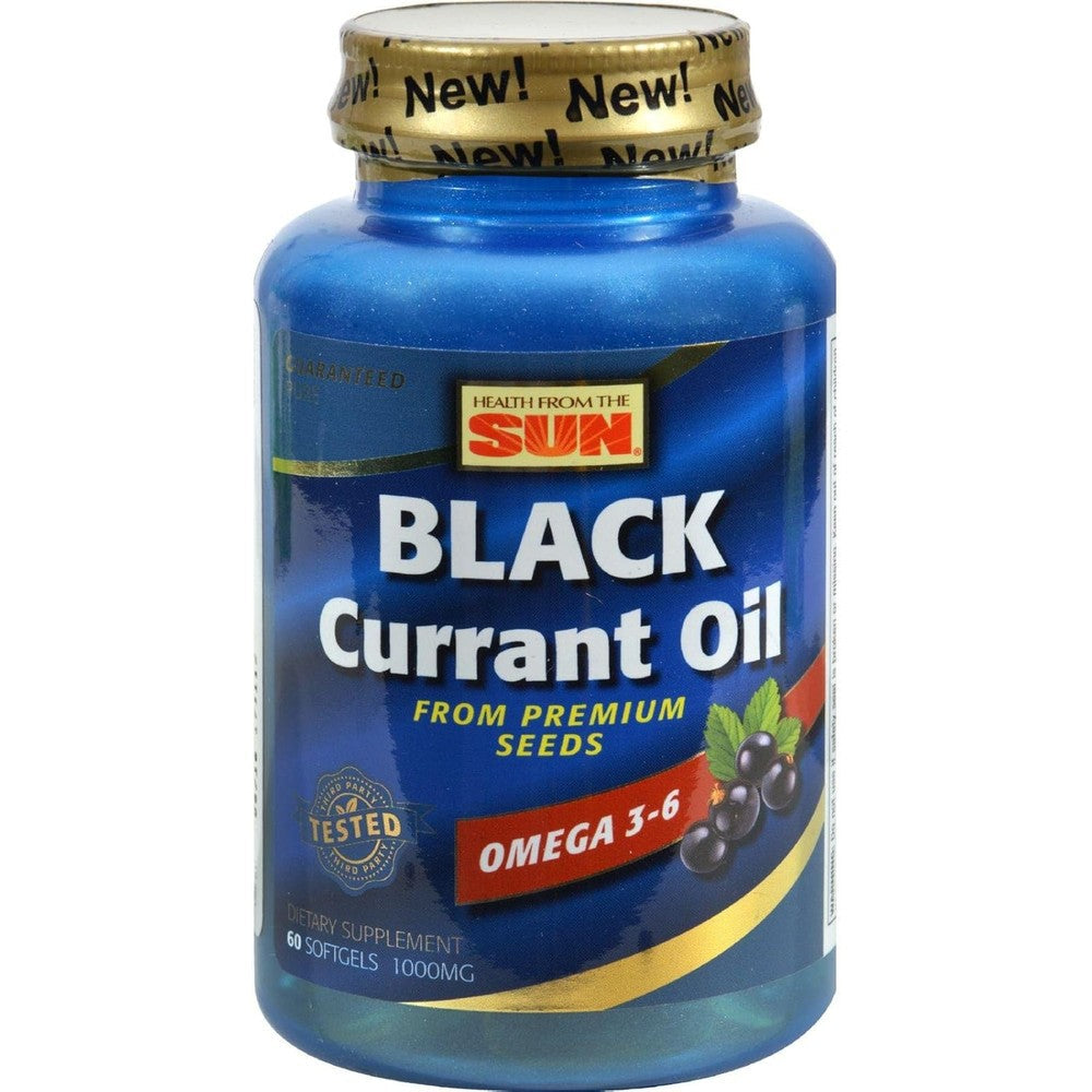 Health From The Sun Black Currant Oil 1000mg 60 Softgels bottle front view