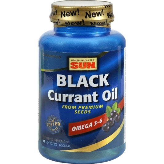 Health From The Sun Black Currant Oil 1000mg 60 Softgels bottle front view