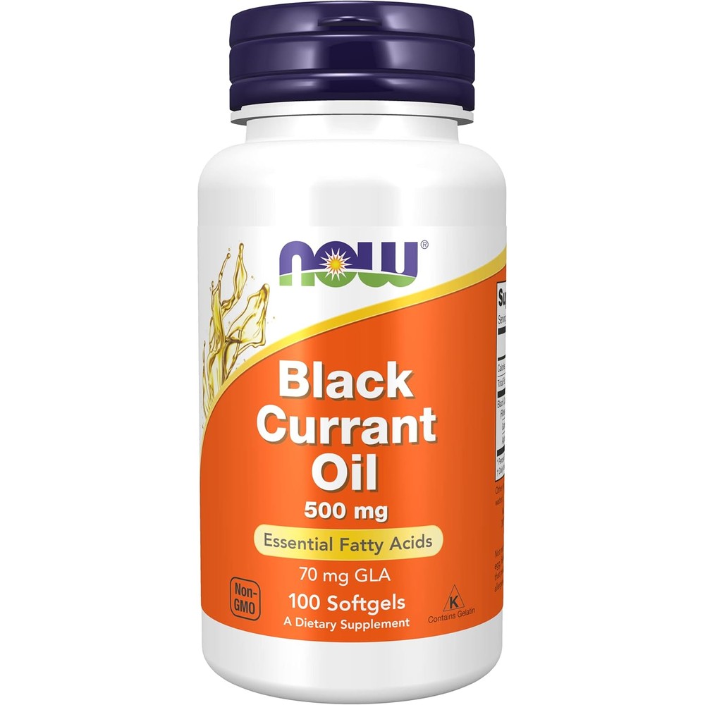 Now Foods Black Currant Oil 500mg 100 Softgels bottle front view
