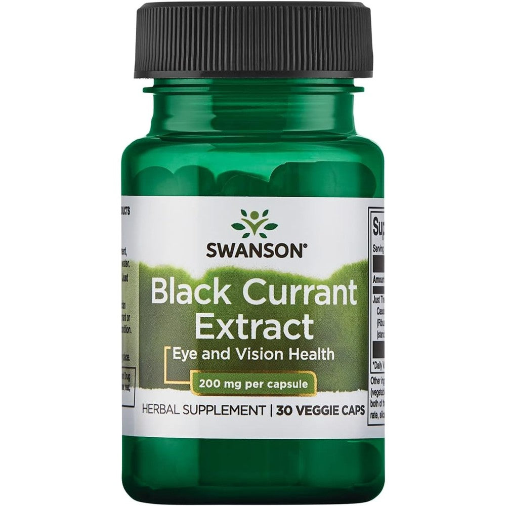 Swanson Black Currant Extract 200mg front bottle view for eye health