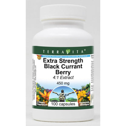 Terravita Black Currant Berry Extract 450mg capsules front view