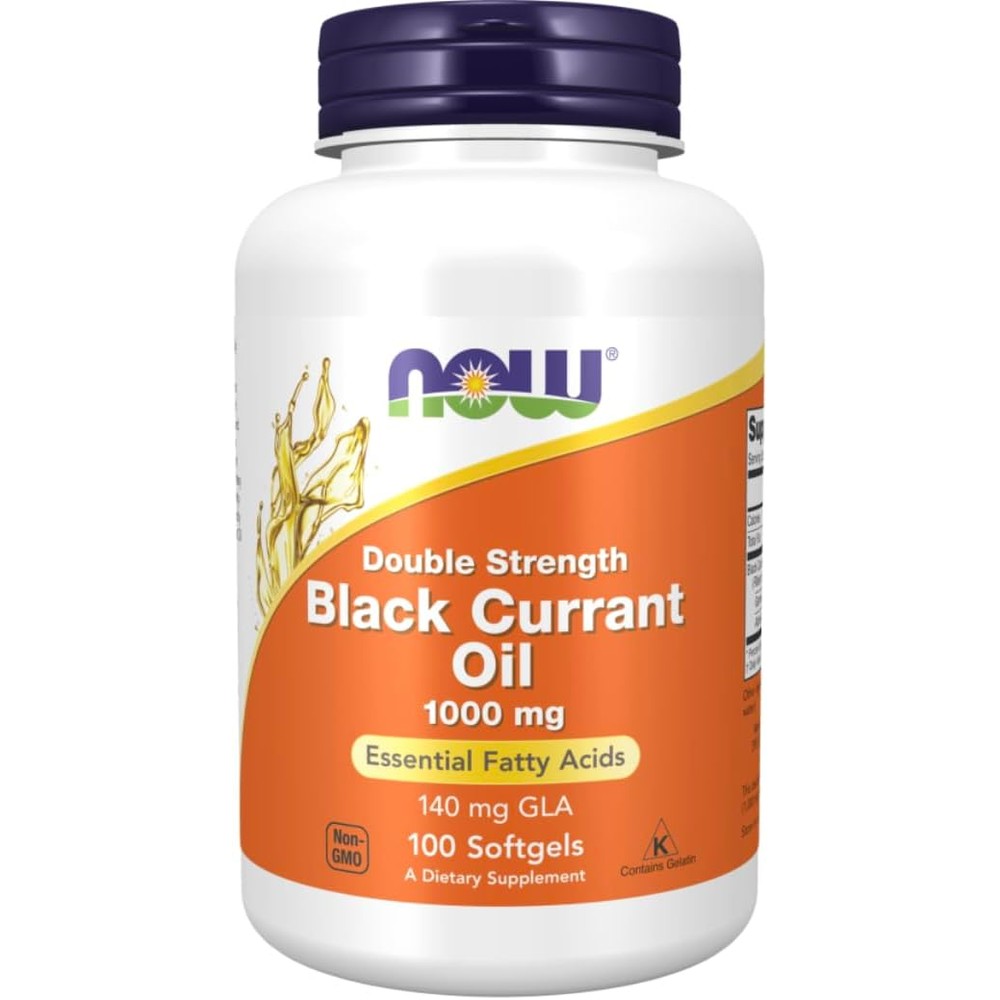 Now Foods Black Currant Oil 1000mg dietary supplement bottle front view