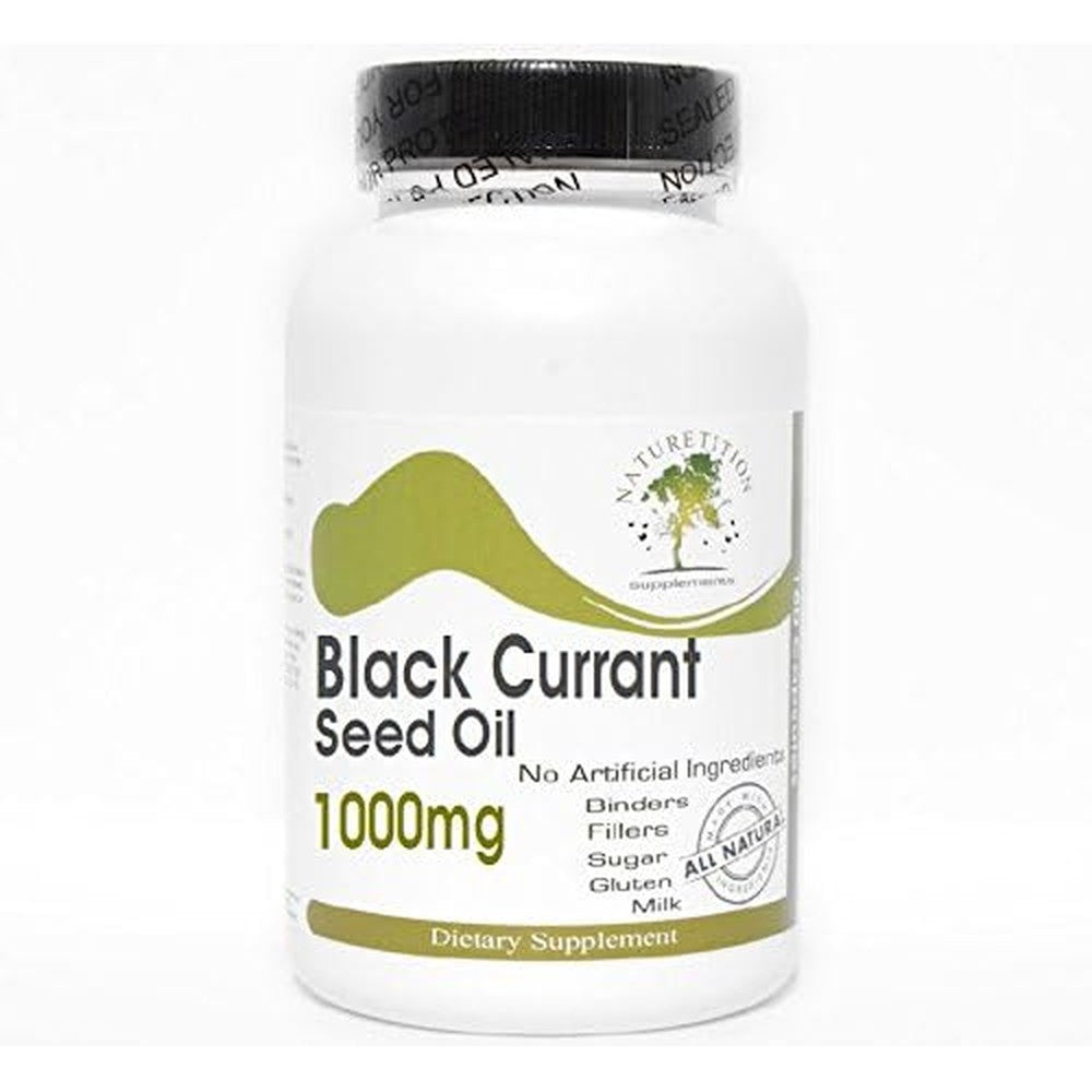 Naturetition Supplements Black Currant Seed Oil 1000mg 180 Capsules front view bottle