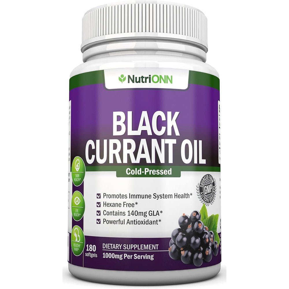 NutriONN Black Currant Oil front view bottle packaging