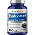 NusaPure Black Currant 2500mg 200 Capsules front view supplement bottle