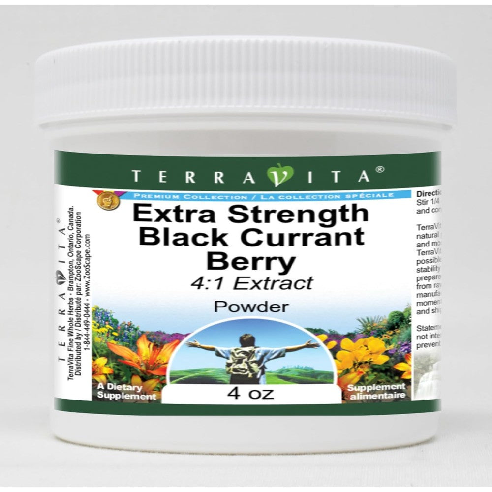 TerraVita Extra Strength Black Currant Berry 4:1 Extract Powder bottle front view