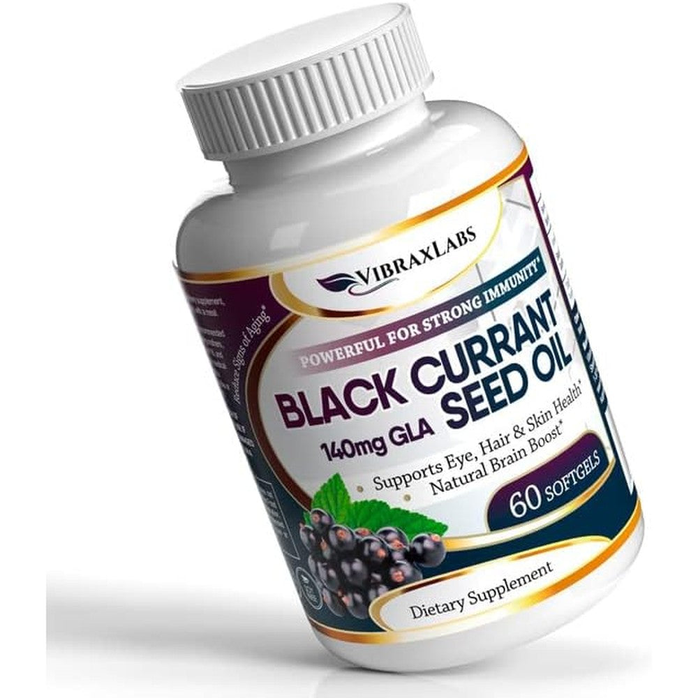 Vibraxlabs Premium Black Currant Oil 1000mg bottle front view