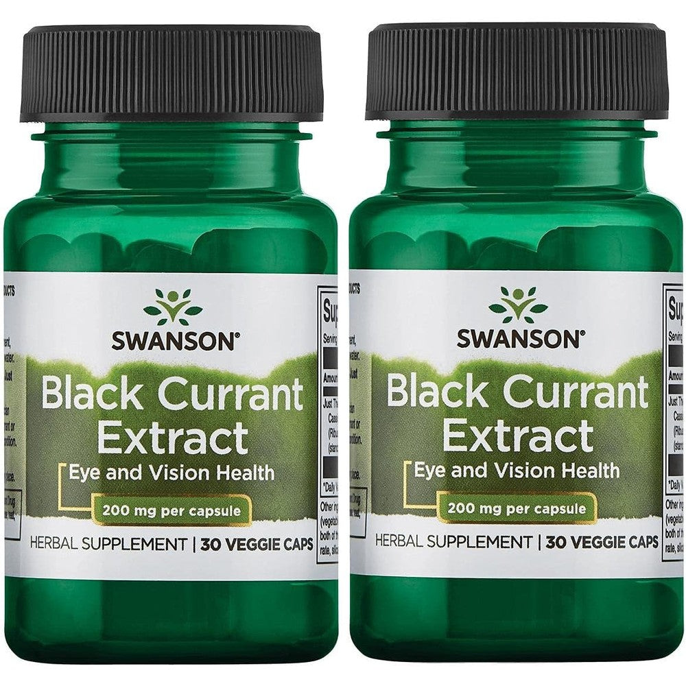 Swanson Black Currant Extract 200mg front view bottle packaging