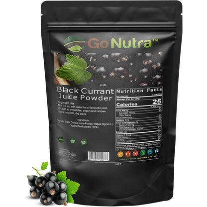 Go Nutra Black Currant Berry Powder 1lb front view pouch