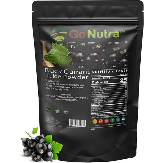 Go Nutra Black Currant Berry Powder 1lb front view pouch