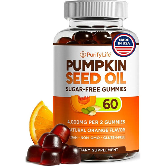 Purify Life Pumpkin Seed Oil 4000mg Gummies bottle front view