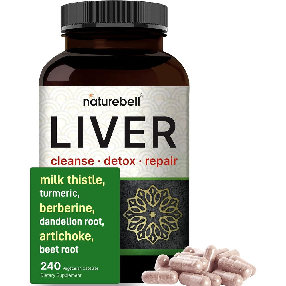 NatureBell Liver Advanced 15-In-1 Support capsules bottle front view dietary supplement
