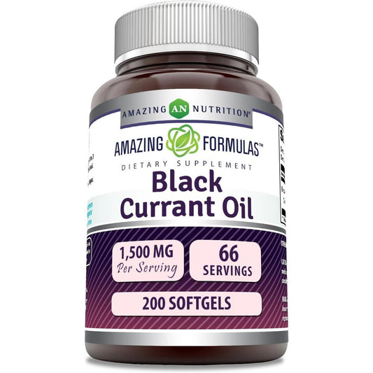 Amazing Nutrition Black Currant Oil 1500mg front bottle view