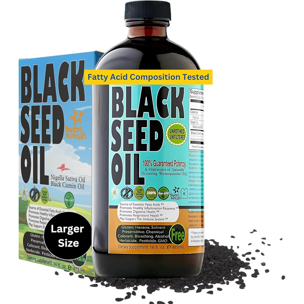 Sweet Sunnah Premium Black Seed Oil front view bottle