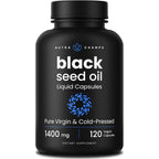 NutraChamps organic black cumin seed oil bottle front view packaging