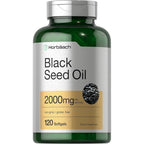 Horbäach Black Seed Oil front view bottle packaging with 2000mg potency label