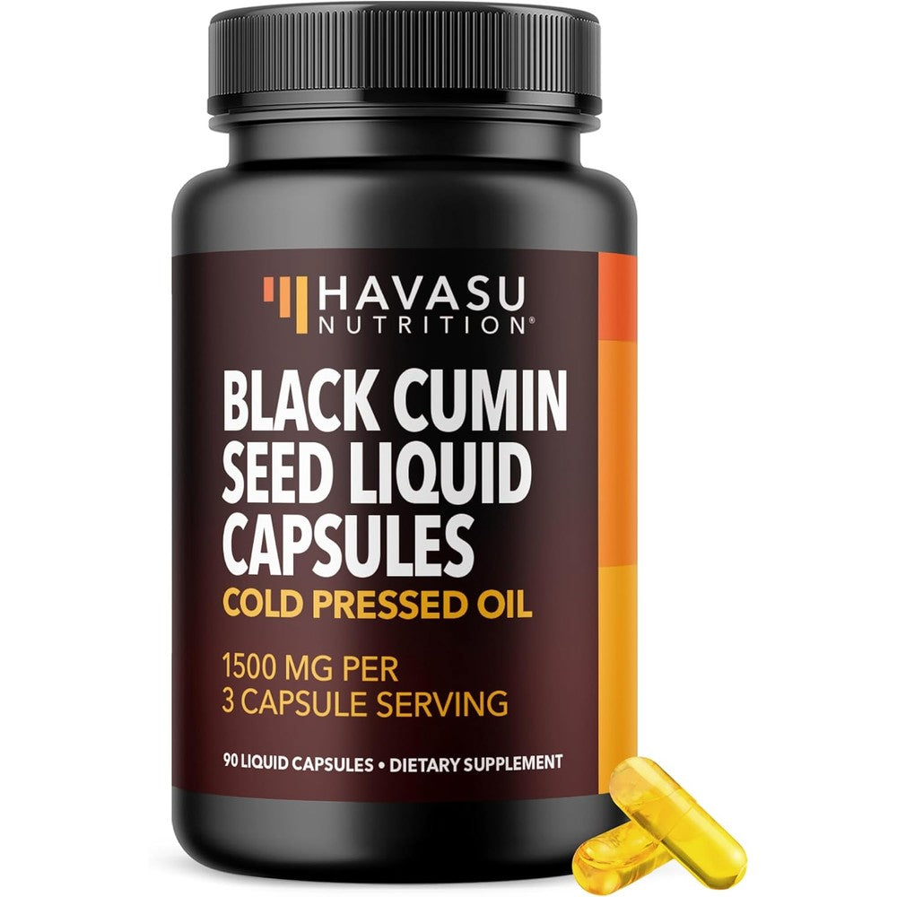 Havasu Nutrition Black Seed Oil 90 capsules bottle front view for premium immune support