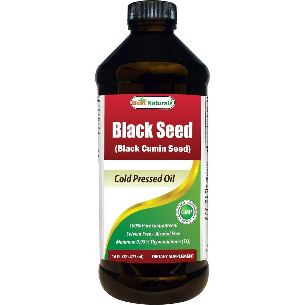 Best Naturals cold pressed black seed oil front view bottle container