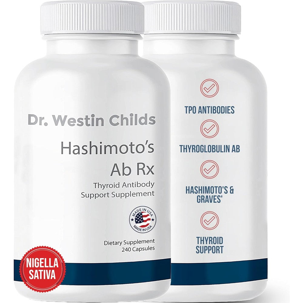 Dr. Westin Childs Hashimoto's Ab Rx front view supplement bottle