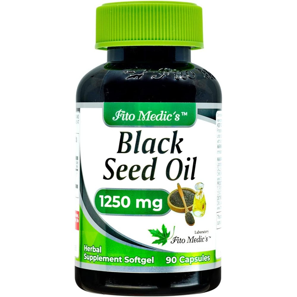 Fito Medic's Black Seed Oil Capsules front view bottle packaging