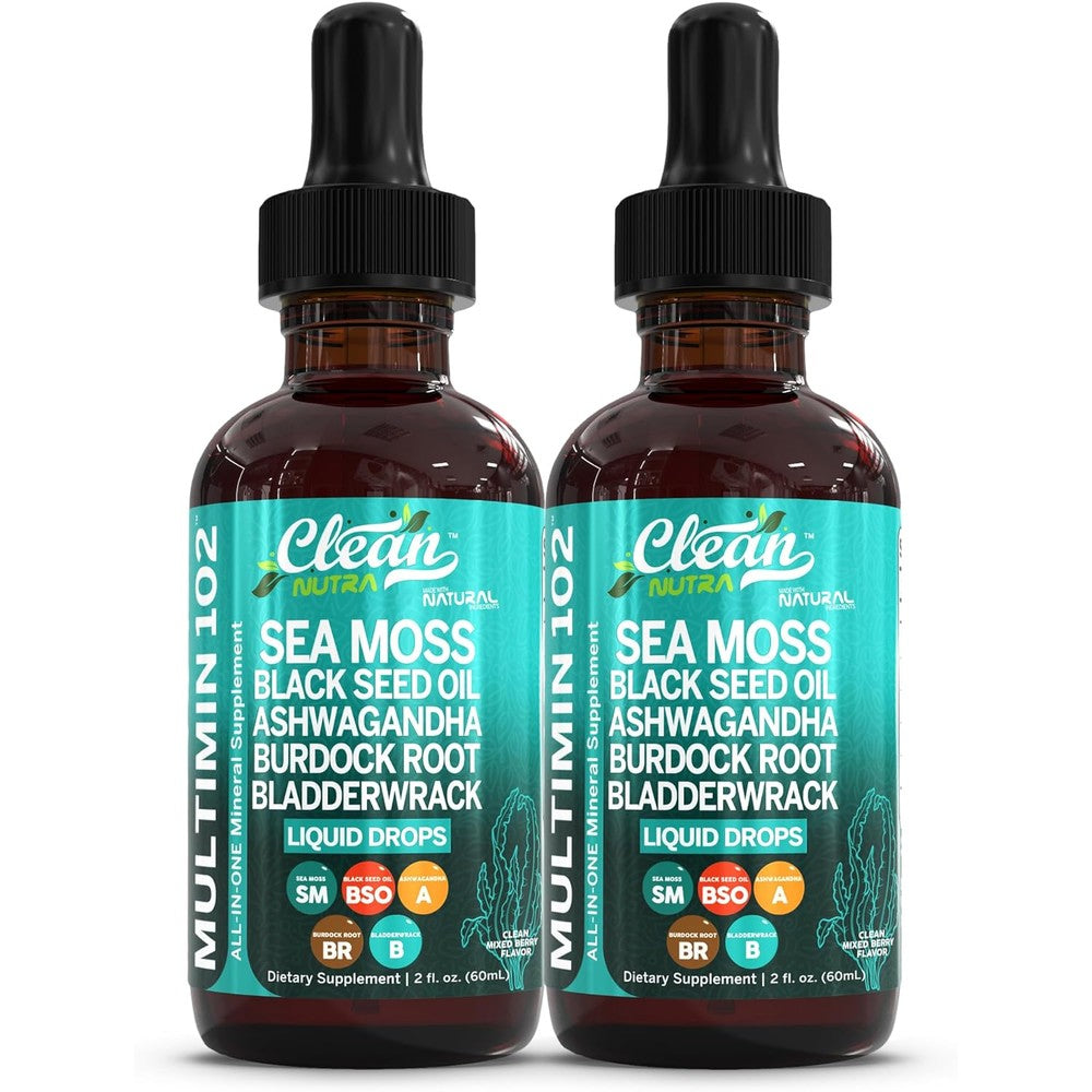 Clean Nutraceuticals MultiMin102 Sea Moss Liquid Drops front bottle view