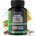 Vitabem sea moss black seed oil capsules front view bottle packaging
