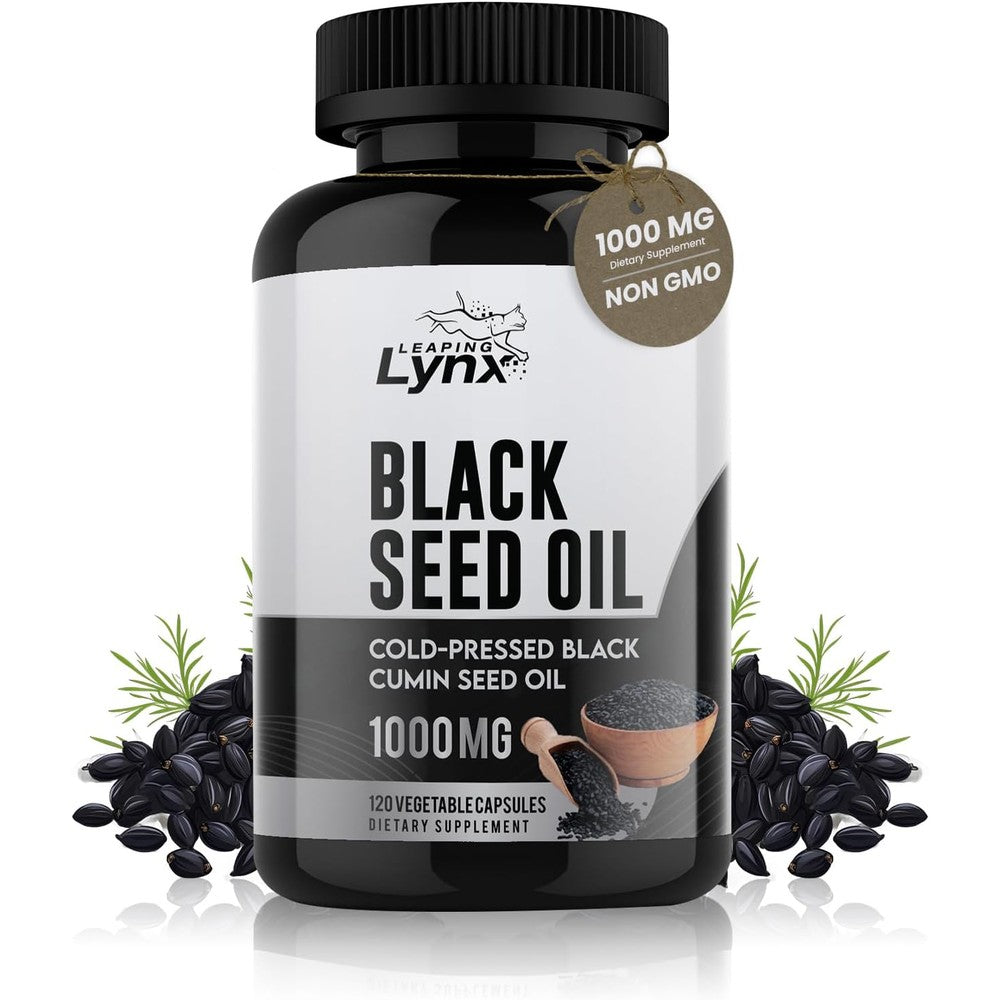 Leaping Lynx Black Seed Oil front view bottle packaging