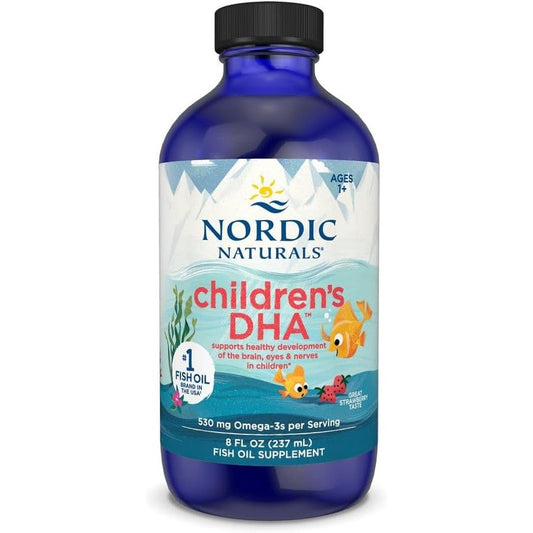 Nordic Naturals Childrens DHA liquid fish oil front view bottle