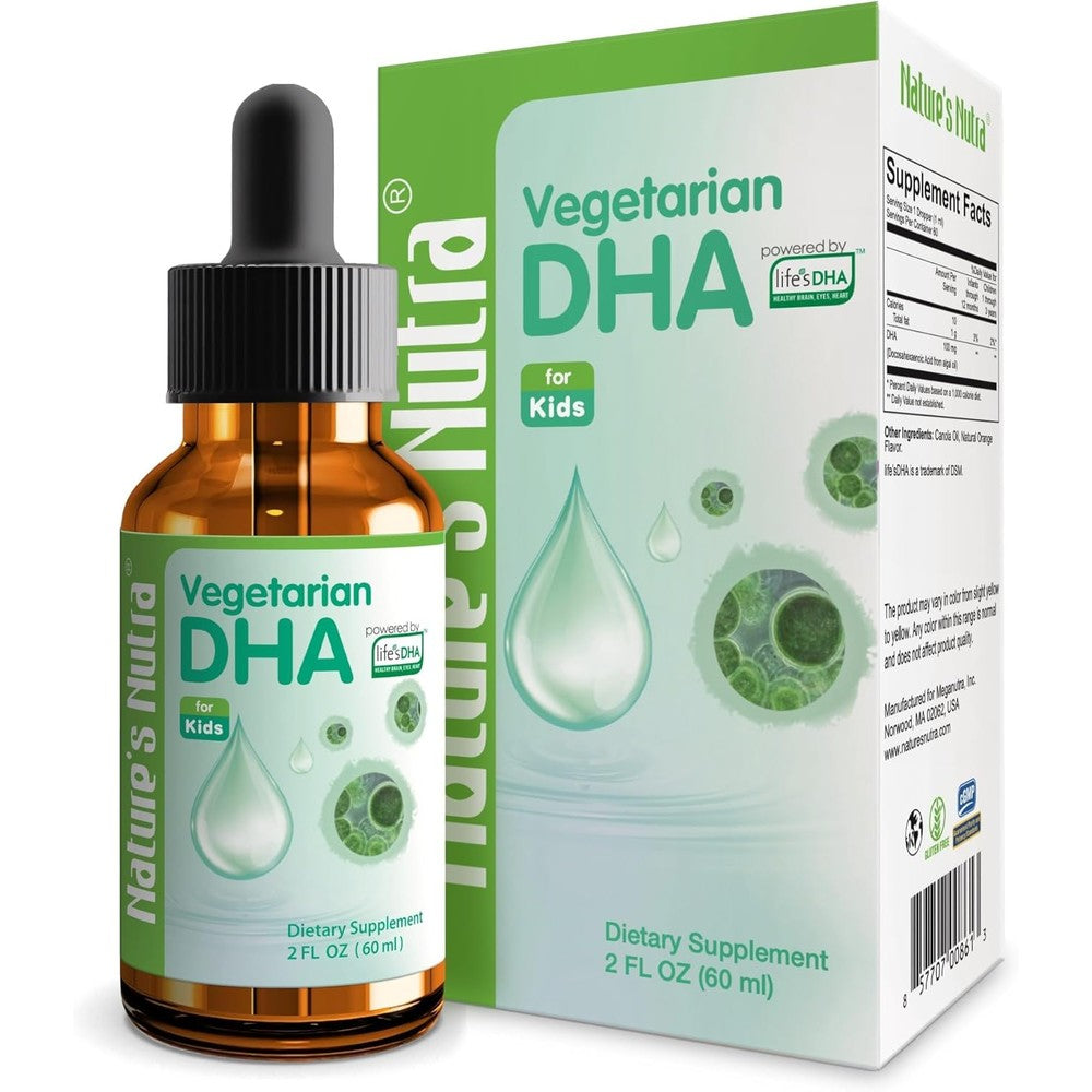 Nature's Nutra Vegetarian DHA liquid supplement front view bottle