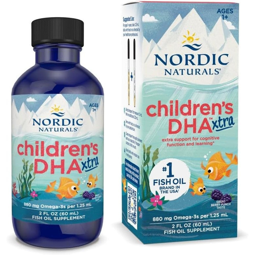 Nordic Naturals Childrens DHA Xtra liquid fish oil front bottle view