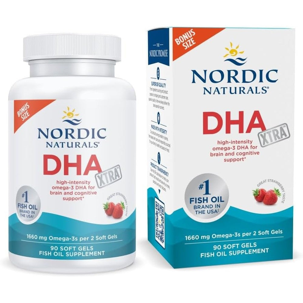 Nordic Naturals DHA Xtra 1660 Milligrams 90 Softgels front packaging view