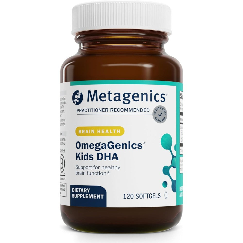 Metagenics MetaKids DHA children omega 3 softgels bottle front view