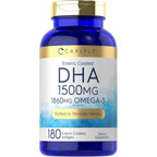 Carlyle DHA Supplement front view showing bottle with one hundred eighty softgels packaging.