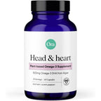 Ora Organic Vegan Omega 3 supplement bottle front view for premium plant based wellness.