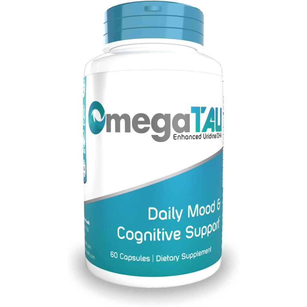 Nootropics Depot OmegaTAU 60 capsules front view bottle showing premium cognitive support labeling