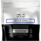 Orlo Active DHA Icelandic Ultra Algae 60 softgels front view of packaging.