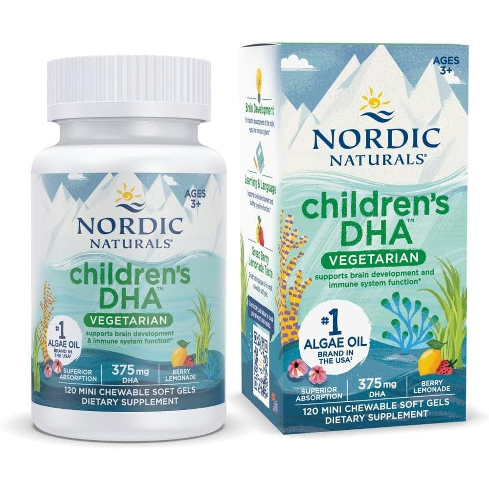 Nordic Naturals Childrens DHA Vegetarian Berry Lemonade bottle front view