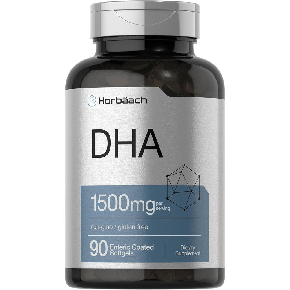 Horbaach DHA Supplement 1500mg 90 softgels front view bottle