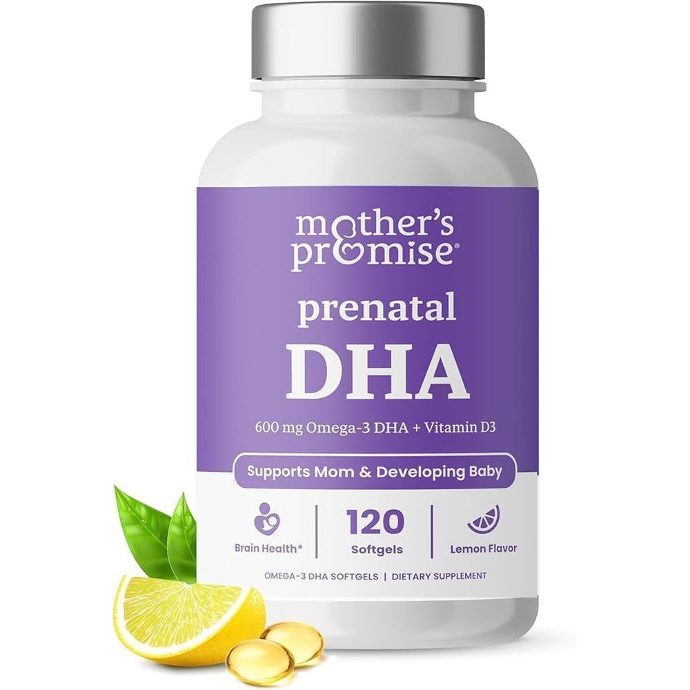 Mother's Promise Prenatal DHA 120 softgels front bottle view
