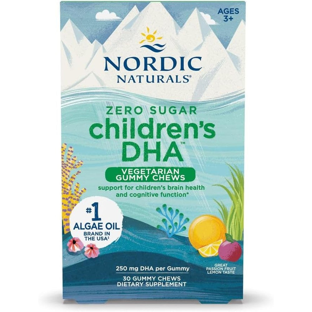 Nordic Naturals Childrens DHA Vegetarian Gummy Chews front view bottle