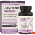 Accentrate Omega 110 Brain and Retina Support 60 Softgels front view bottle for advanced cognitive health.
