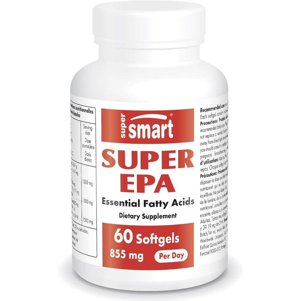 SuperSmart Super EPA 855mg fish oil bottle front view