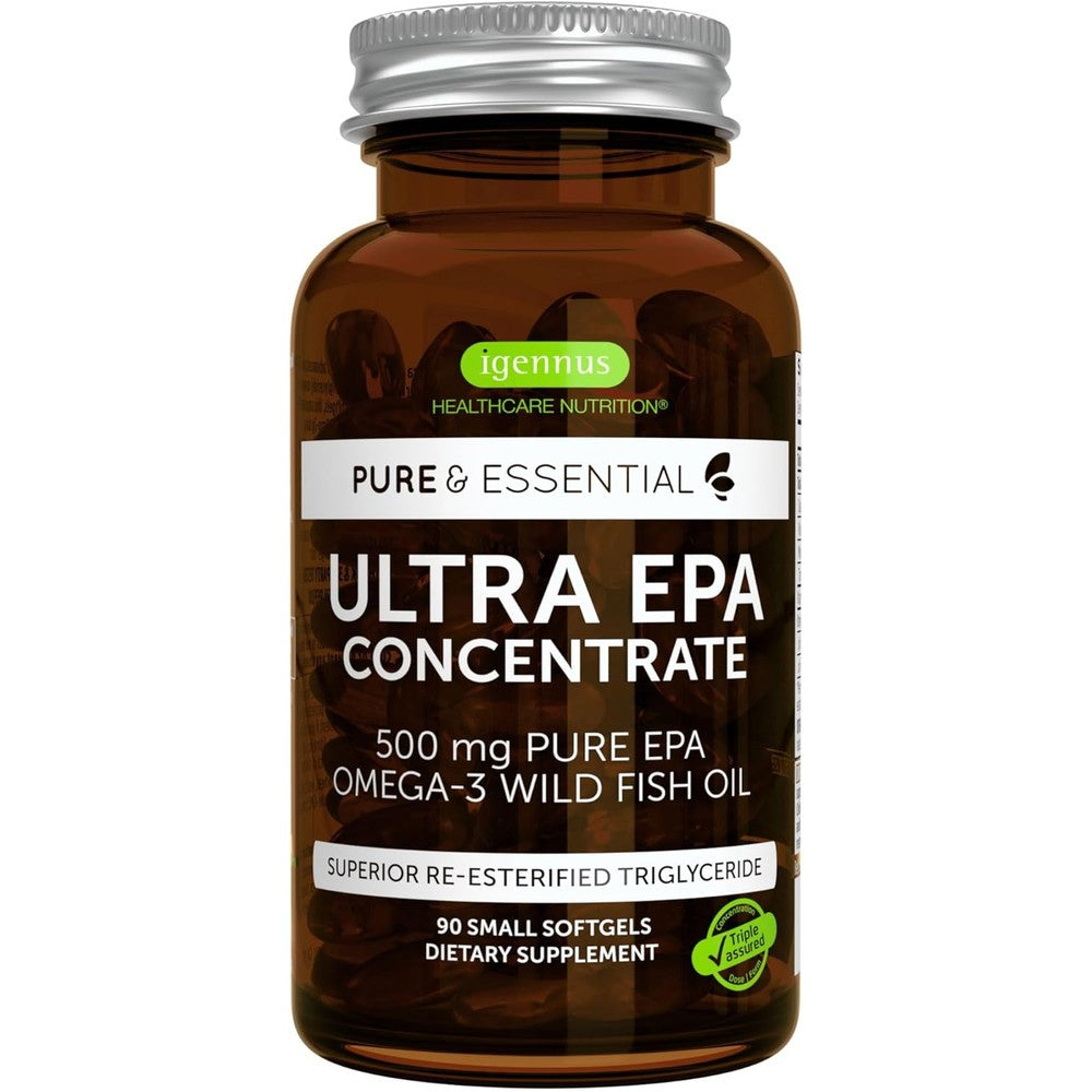 Igennus Ultra Pure EPA Omega 3 500mg 90 Softgels front packaging