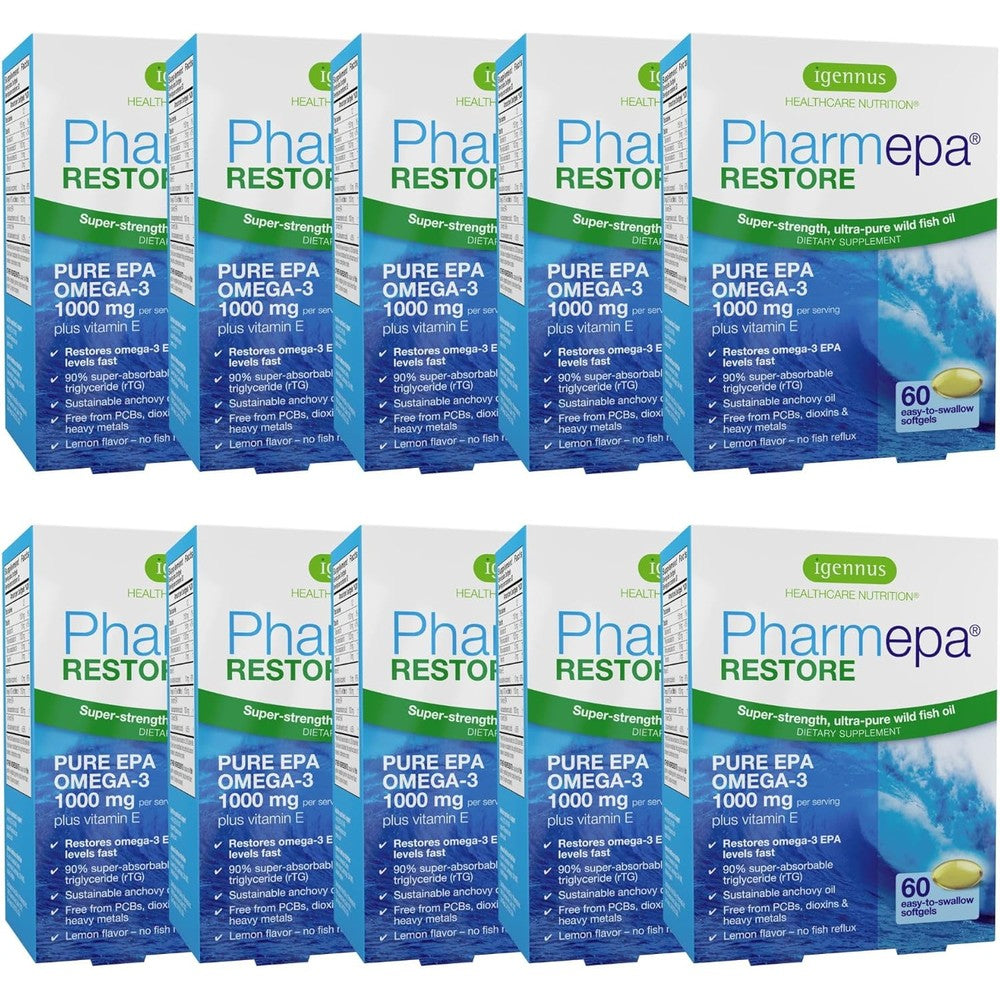 Igennus Pharmepa Restore Pure EPA 1000mg Omega 3 softgels front box view