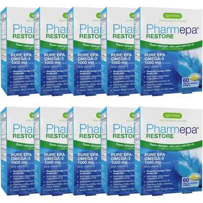 Igennus Pharmepa Restore Pure EPA 1000mg Omega 3 softgels front box view