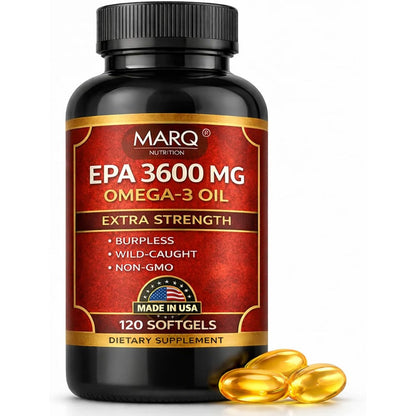 Athinika Nutrition Marq EPA 3600mg Omega 3 120 Softgels front view