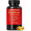 Cannabiology Omega 3 Oil front view bottle and softgels