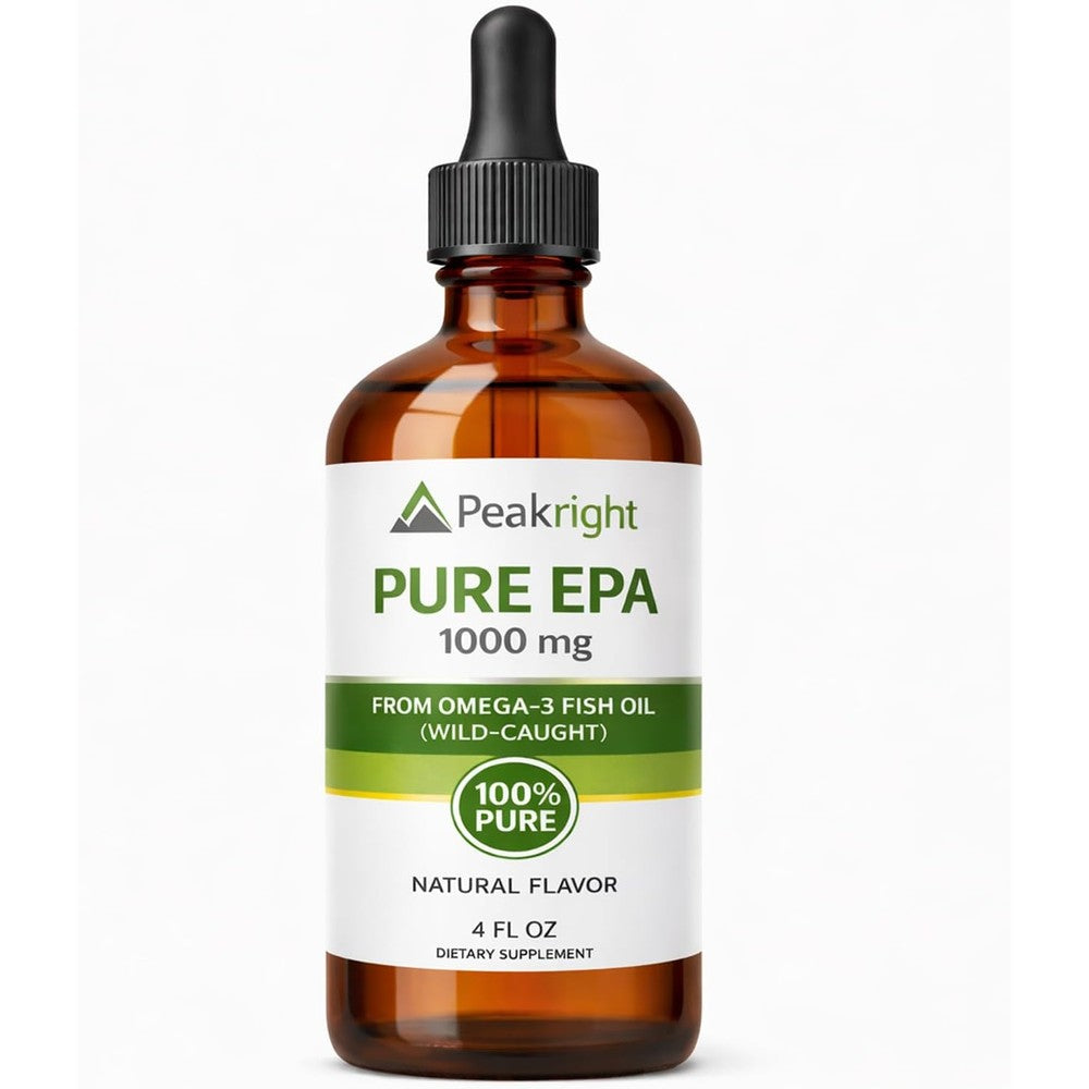 Peakright Pure EPA 1000 mg Omega-3 Liquid Drops front view for heart and brain health