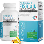 Bronson Triple Strength Omega 3 Fish Oil 180 Softgels Front View